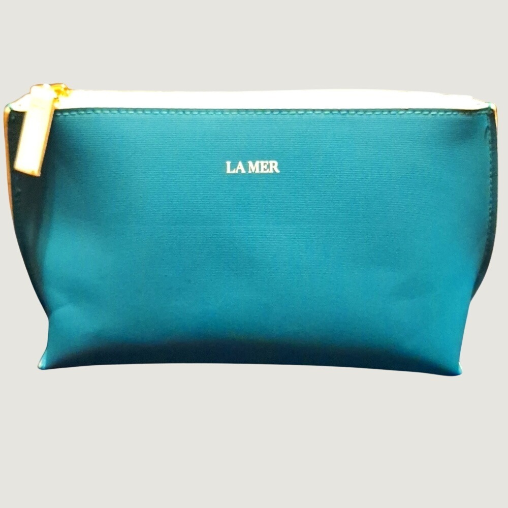 La Mer Teal Green Cosmetic Makeup Bag Travel Pouch Luxury Skincare